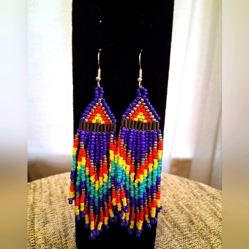 Colorful Beaded  Handmade Earrings